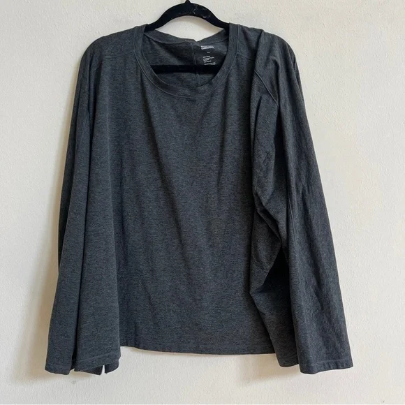 GIRLFRIEND COLLECTIVE ReSet Long Sleeve Tee - Light Grey Size 5X - Picture 4 of 5